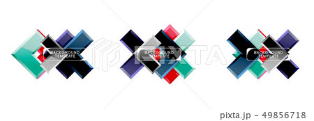 Arrow and square design abstract logo or banner collection. Modern geometrical design 49856718