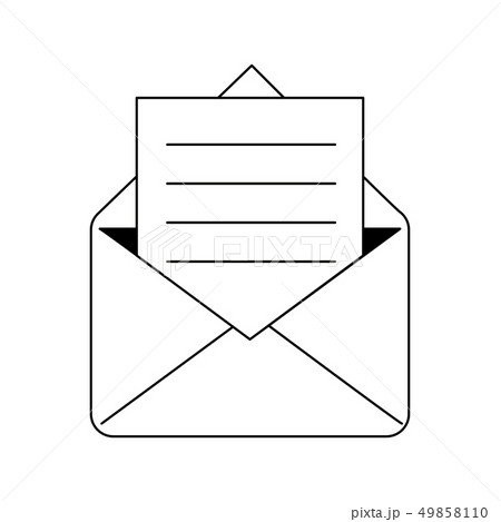 Email with letter symbol isolated black and white 49858110