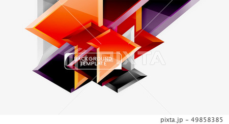 Bright colorful triangular poly 3d composition,abstract geometric background, minimal design 49858385