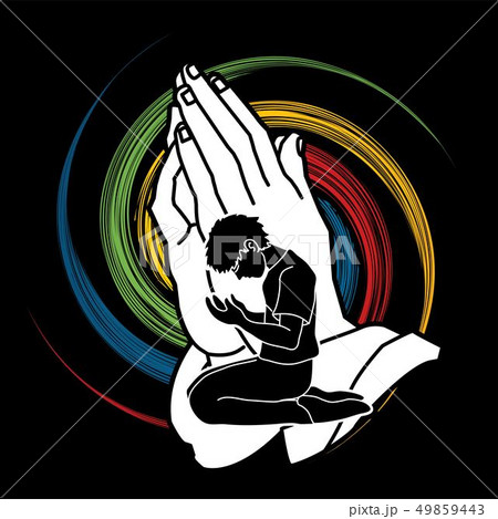 Man prayer, Praise to the Lord, graphic vector Man prayer, Praise to the Lord, graphic vector 49859443