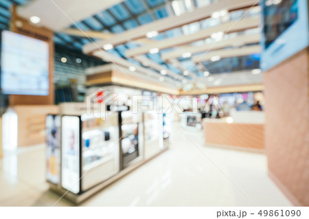 Abstract blur and defocused airport terminal interior 49861090