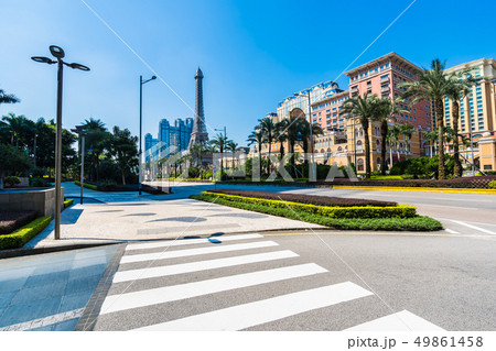 China, Macau - September 10 2018 - Beautiful eiffel tower landmark of parisian hotel and resort in macau city 49861458