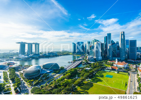 Beautiful architecture building exterior cityscape in Singapore city skyline Beautiful architecture building exterior cityscape in Singapore city skyline 49861625