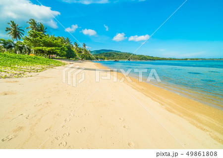 Beautiful tropical beach and sea with coconut palm tree in paradise island Beautiful tropical beach and sea with coconut palm tree in paradise island 49861808