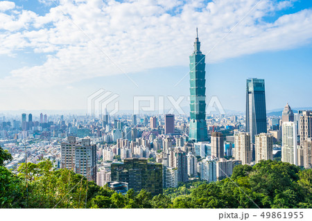 Beautiful landscape and cityscape of taipei 101 building and architecture in the city Beautiful landscape and cityscape of taipei 101 building and architecture in the city 49861955