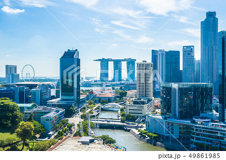 Beautiful architecture building exterior cityscape in Singapore city skyline 49861985