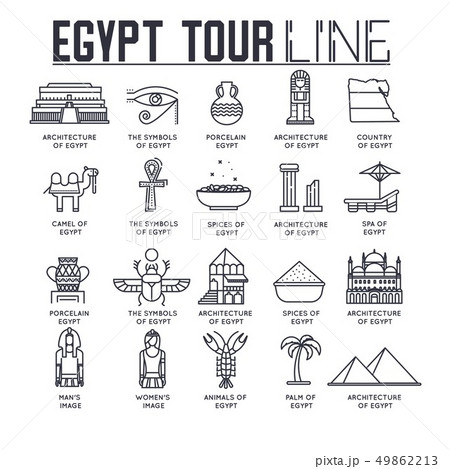 Country Egypt travel vacation guide of goods, places and features. Set of architecture, people 49862213