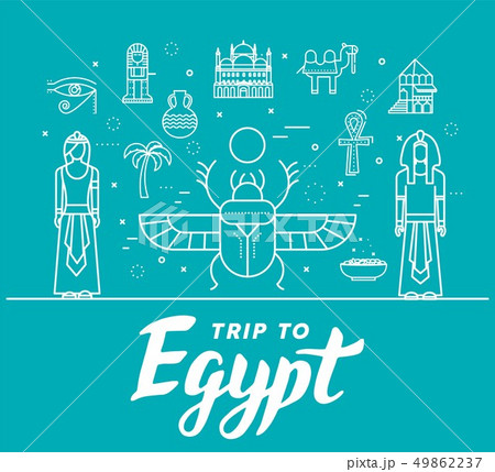 Country Egypt travel vacation guide of goods, places and features. Set of architecture, people 49862237