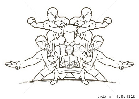 Group of people pose kung fu fighting action Group of people pose kung fu fighting action 49864119