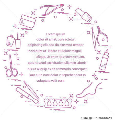 Silhouette of manicure and pedicure tools and 49866624