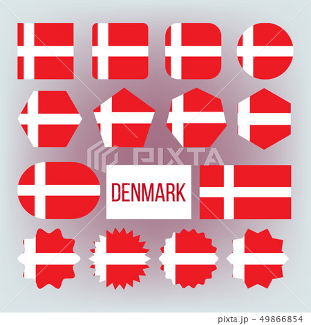 Danish National Colors, Insignia Vector Icons Set Danish National Colors, Insignia Vector Icons Set 49866854