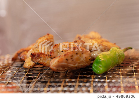 鳥肉の炭火焼き（炭焼き・網焼き・七輪・一人・宅飲み・バーベキュー・BBQ・焼肉 49869306