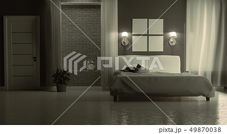 night Bedroom modern style Interior Design 49870038