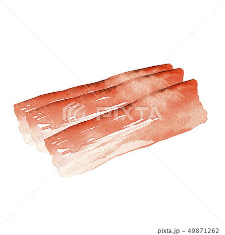 ベーコン 豚肉 水彩 イラストのイラスト素材
