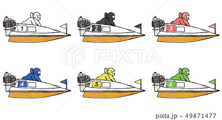 競艇ボート レーサー 一覧のイラスト素材