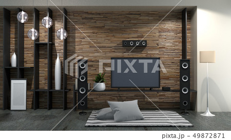 Smart Tv on Modern room interior. 3D rendering 49872871