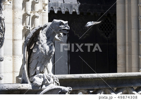 Notre dame paris cathedral statue sculpture and Notre dame paris cathedral statue sculpture and 49874308