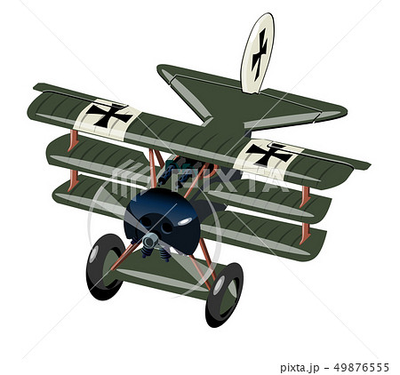 Cartoon Retro Fighter Plane isolated on white 49876555