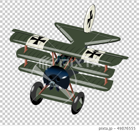 Cartoon Retro Fighter Plane isolated on white 49876555
