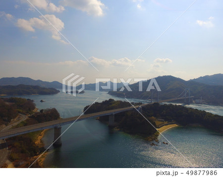 伯方・大島大橋(瀬戸内しまなみ海道)〜ドローンで空撮(愛媛県今治市伯方町) 伯方・大島大橋(瀬戸内しまなみ海道)〜ドローンで空撮(愛媛県今治市伯方町) 49877986