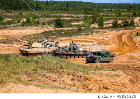 Military equipment in training Saber Strike in 49881829