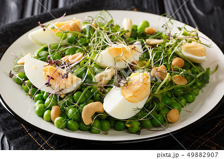organic vitamin salad of green peas, micro greens, 49882907