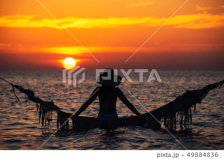 beautiful young woman in the sea, maldives beautiful young woman in the sea, maldives 49884836