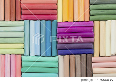 Bright background of rainbow pastel crayons. Vivid Bright background of rainbow pastel crayons. Vivid 49886835