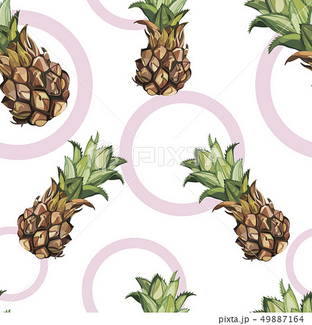 Seamless pattern with tropical Ananas. Element for design of invitations, movie posters, fabrics and 49887164