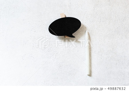 Wooden information label signs with black chalkboard empty place for text 49887632