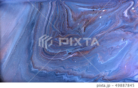 Blue marbling pattern. Golden marble liquid texture. 49887845