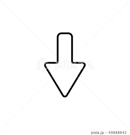 Arrow down line icon black on white background 49888642
