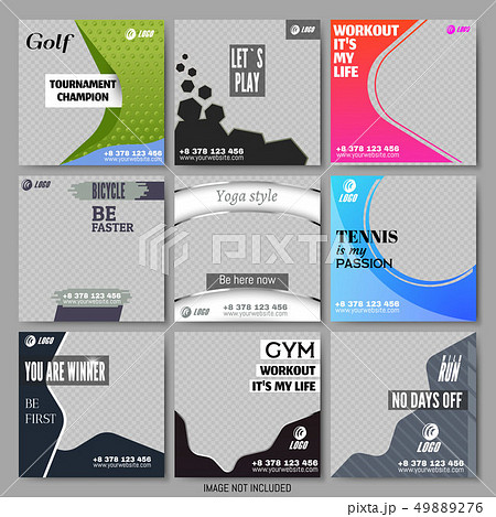 Set of Multicolored Templates for Social Media. 49889276