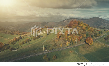 Colorful high mountain rural scenery aerial view Colorful high mountain rural scenery aerial view 49889958