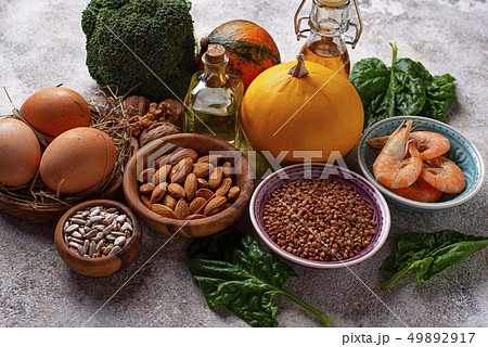 Assortment food sources of vitamin E Assortment food sources of vitamin E 49892917