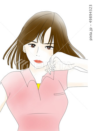 涙をはらう女性１のイラスト素材