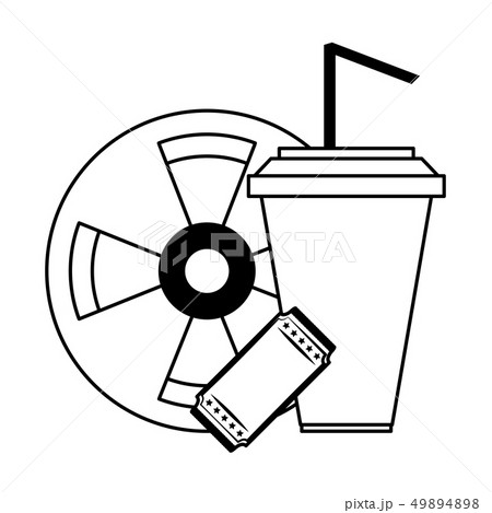 Cinema and movies cartoons in black and white 49894898