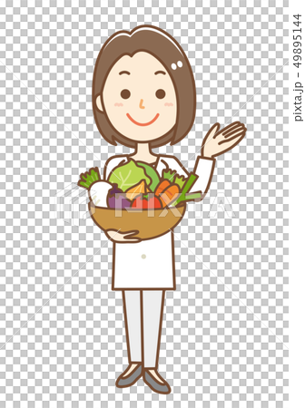 栄養士 女性 全身のイラスト素材