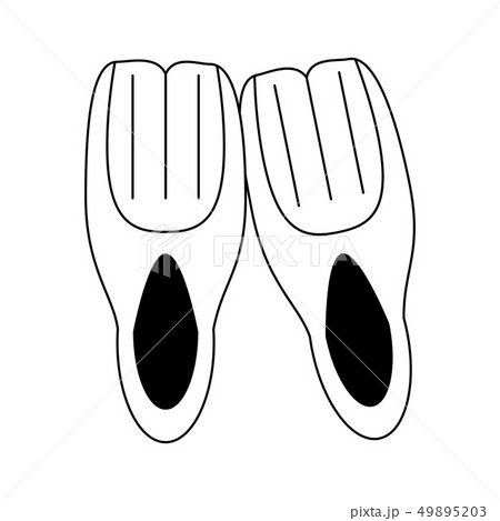 Diving fins equipment cartoon black and white Diving fins equipment cartoon black and white 49895203
