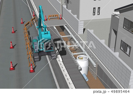 下水工事　マンホール 49895464