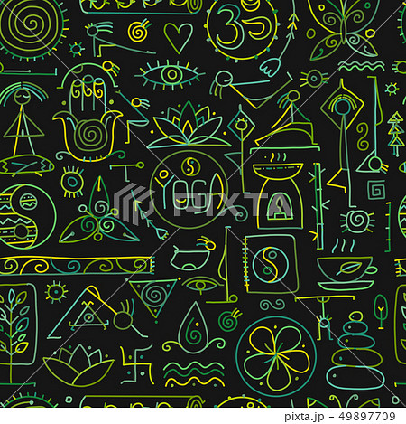 Yoga concept, seamless pattern for your design 49897709