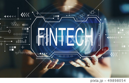 Fintech concept with young man Fintech concept with young man 49898054