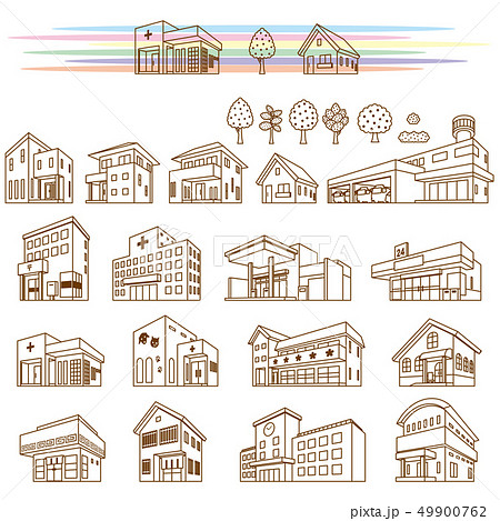 いろいろな建物のイラスト 49900762