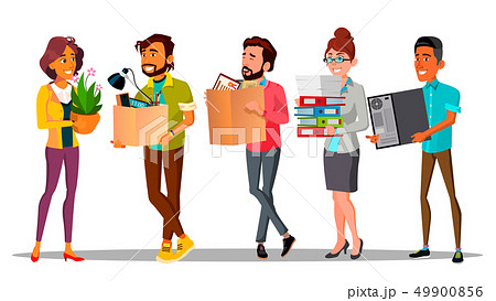 Moving, Relocation, Colleagues Changing Office Vector Characters Moving, Relocation, Colleagues Changing Office Vector Characters 49900856