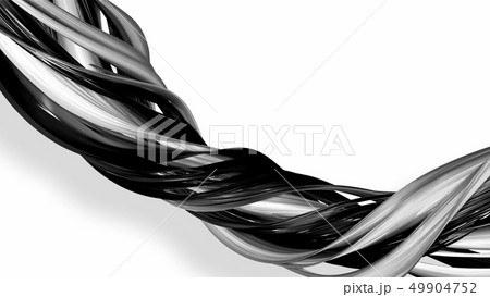 Black and white twisted plastic stripes with beautiful highlights. 49904752