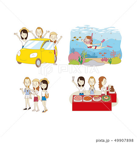 女子旅 イラストのイラスト素材