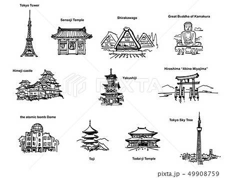 日本の観光地 ピクトのイラスト素材