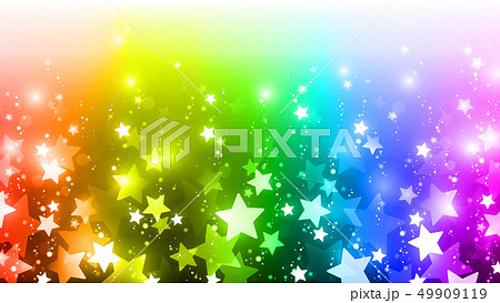 虹色　星　背景 49909119