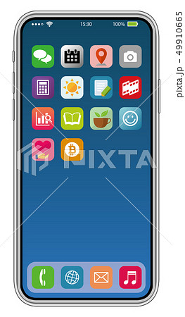 汎用スマートフォン テンプレートイラスト(アプリアイコン) 汎用スマートフォン テンプレートイラスト(アプリアイコン) 49910665