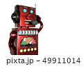 3d illustration: red metal robot in headphones  49911014